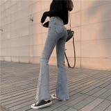 裾フリンジフレアーデニム フレアパンツ パンツ | LADY LIKE  | 詳細画像13 