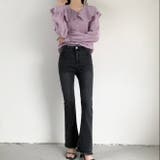 裾フリンジフレアーデニム フレアパンツ パンツ | LADY LIKE  | 詳細画像25 