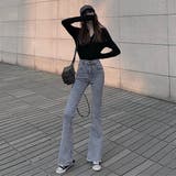 裾フリンジフレアーデニム フレアパンツ パンツ | LADY LIKE  | 詳細画像9 