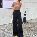 ブラック | ミニプリーツワイドパンツ | LADY LIKE