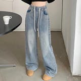 ウエストゴムワイドデニムパンツ | LADY LIKE | 詳細画像1
