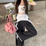 【春夏新作】レイヤーデザインレース付きワイドパンツ | LADY LIKE | 詳細画像6