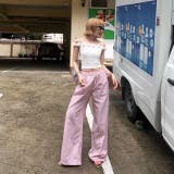【春夏新作】ウエストゴムストライプワイドイージーパンツ | LADY LIKE | 詳細画像27