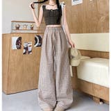 【春夏新作】チェック柄ワイドイージーパンツ | LADY LIKE  | 詳細画像15 