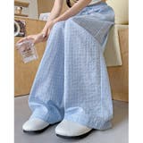 【春夏新作】チェック柄ワイドイージーパンツ | LADY LIKE  | 詳細画像7 