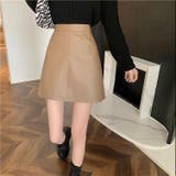 フェイクレザー台形ミニスカート | LADY LIKE  | 詳細画像15 