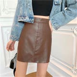 フェイクレザー台形ミニスカート | LADY LIKE  | 詳細画像17 