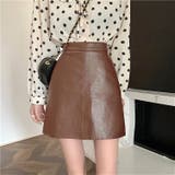 フェイクレザー台形ミニスカート | LADY LIKE  | 詳細画像19 