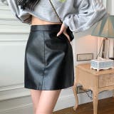 フェイクレザー台形ミニスカート | LADY LIKE  | 詳細画像25 