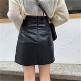 フェイクレザー台形ミニスカート | LADY LIKE  | 詳細画像7 