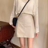 フェイクレザー台形ミニスカート | LADY LIKE  | 詳細画像9 