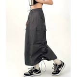 グレー | サイド絞りストレッチカーゴスカート | LADY LIKE