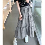 ミニチェック柄3段ティアードロングスカート | LADY LIKE  | 詳細画像2 