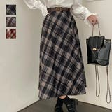 ベルト付きバイアスチェック柄ロングスカート | LADY LIKE  | 詳細画像1 