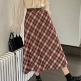 ベルト付きバイアスチェック柄ロングスカート | LADY LIKE  | 詳細画像5 