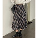 ベルト付きバイアスチェック柄ロングスカート | LADY LIKE  | 詳細画像8 