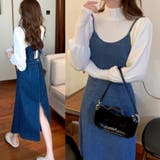 バックリボンデニムキャミワンピース ロング丈 ロングワンピ | LADY LIKE | 詳細画像1