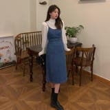 バックリボンデニムキャミワンピース ロング丈 ロングワンピ | LADY LIKE | 詳細画像3