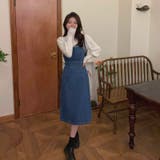 バックリボンデニムキャミワンピース ロング丈 ロングワンピ | LADY LIKE | 詳細画像7