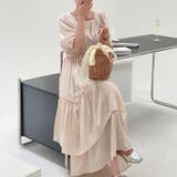 重ねスカートロングワンピース ボリューム袖 フェミニン | LADY LIKE | 詳細画像3