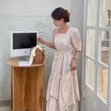 重ねスカートロングワンピース ボリューム袖 フェミニン | LADY LIKE | 詳細画像4