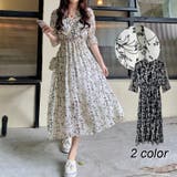 花柄シフォンカシュクールワンピース | LADY LIKE | 詳細画像1