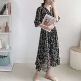 花柄シフォンカシュクールワンピース | LADY LIKE | 詳細画像5