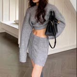 ボタンスカート付きクロップド丈ニットセットアップ | LADY LIKE  | 詳細画像2 