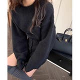 ボタンスカート付きクロップド丈ニットセットアップ | LADY LIKE  | 詳細画像7 