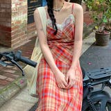 バイアスチェックレース付きキャミワンピース | LADY LIKE | 詳細画像6