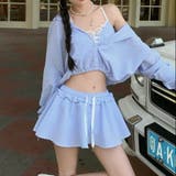 サックス | 【春夏新作】ミニスカート付きバルーンシャツセットアップ | LADY LIKE 