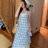 【春夏新作】レイヤード風チェック柄キャミワンピース | LADY LIKE | 詳細画像12