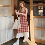 【春夏新作】レイヤード風チェック柄キャミワンピース | LADY LIKE | 詳細画像2