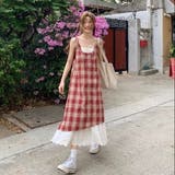 【春夏新作】レイヤード風チェック柄キャミワンピース | LADY LIKE | 詳細画像3