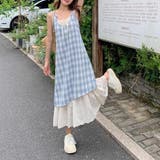 【春夏新作】レイヤード風チェック柄キャミワンピース | LADY LIKE | 詳細画像30