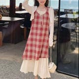 【春夏新作】レイヤード風チェック柄キャミワンピース | LADY LIKE | 詳細画像39