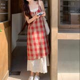 【春夏新作】レイヤード風チェック柄キャミワンピース | LADY LIKE | 詳細画像44