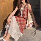 【春夏新作】レイヤード風チェック柄キャミワンピース | LADY LIKE | 詳細画像45