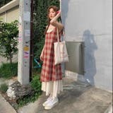【春夏新作】レイヤード風チェック柄キャミワンピース | LADY LIKE | 詳細画像7