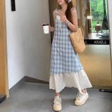 【春夏新作】レイヤード風チェック柄キャミワンピース | LADY LIKE | 詳細画像9