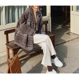 ビッグチェック4つ釦ショートコート チェスター 韓国ファッション | LADY LIKE  | 詳細画像5 