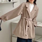 ベルト付きふんわり袖ハーフコート ハーフ丈 アウター | LADY LIKE  | 詳細画像8 