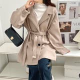 ベルト付きふんわり袖ハーフコート ハーフ丈 アウター | LADY LIKE  | 詳細画像9 