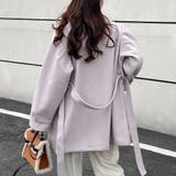 ベルト付きふんわり袖ハーフコート ハーフ丈 アウター | LADY LIKE  | 詳細画像14 