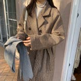 千鳥柄マキシ丈チェスターコート | LADY LIKE | 詳細画像7