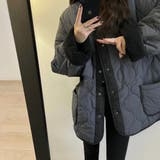 グレー | 裏ボア配色キルティングジャケット | LADY LIKE