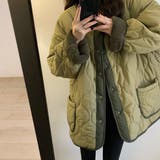 カーキ | 裏ボア配色キルティングジャケット | LADY LIKE