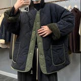 ブラック | 裏ボア配色キルティングジャケット | LADY LIKE