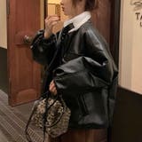 裏ボアフェイクレザーフライトジャケット | LADY LIKE | 詳細画像7