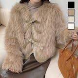 異素材切替えフェイクファージャケット | LADY LIKE | 詳細画像1